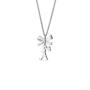 Karen Walker: Sterling Silver Mini Girl with a Bow Necklace