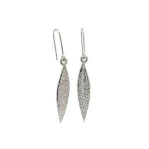 Sterling Silver Leaf Hook Earrings
