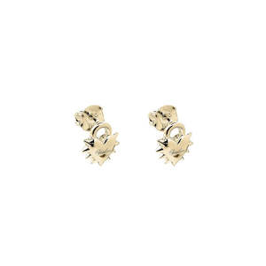 Love Locket Stud Earrings - Gold Plated