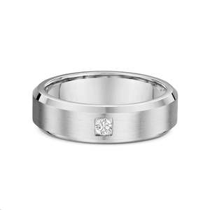 Dora Wedding Rings: 9k White Gold & Diamond Brushed Finish Wedding Band Ring