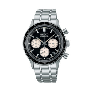 Seiko: Seiko - SSB479P Stainless Steel & Black Chronograph Dress Watch