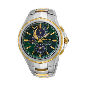Solar Powered: Seiko - SSC764P Mens Two Tone Perpetual Calendar Coutura Solar Sports Watch