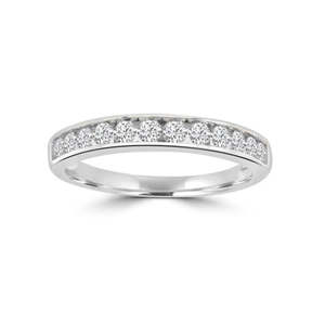 9k White Gold Channel Set 0.50ct Diamond Ring