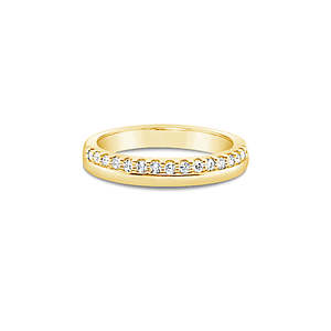 9k Yellow Gold 15 Diamond Band Ring