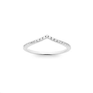 Womens Wedding Rings: 9k White Gold 'V' Shaped 0.25ct Diamond Ring