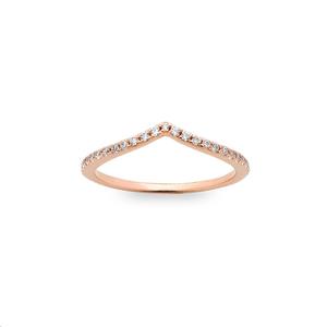 Womens Wedding Rings: 9k Rose Gold 'V' Shaped 0.25ct Diamond Ring
