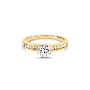 18k Yellow & White Gold Engagement & Wedding Ring Set