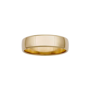 Mens Wedding Rings: 9k Yellow Gold Soft Fit Slight Half Round Radius Edge Wedding Band