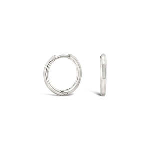 Earrings: Sterling Silver 16mm Round Profile Huggies