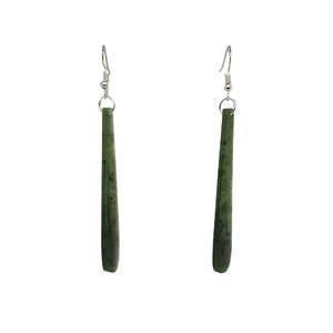 Sterling Silver Kawakawa Pounamu Drop Earrings