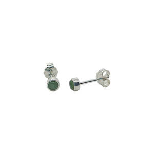 Earrings: Sterling Silver Small Pounamu Stud Earrings