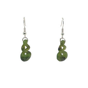 Earrings: Pounamu Double Twist Hook Earrings