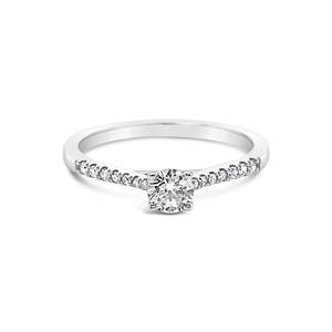 9k White Gold 4 Claw Diamond Solitaire Ring