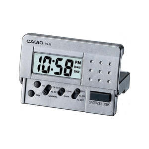 Casio: Silver Mini Travellers Alarm Clock - PQ10D-8