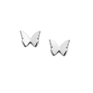 Karen Walker: Sterling Silver Mini Butterfly Stud Earrings