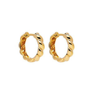 Najo: Zippy Twist Huggie Earrings - Gold Plated
