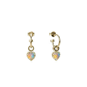 Love Claw Anchor Earrings Bello Opal - Gold Plated
