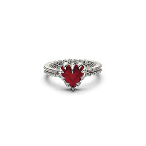 Mini Love Claw Ring Garnet