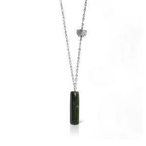 Boh Runga: Pounamu Piwakawaka Drop Pendant