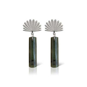 Pounamu Piwakawaka Drop Earrings