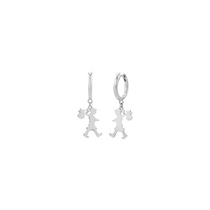 Karen Walker: Sterling Silver Small Runaway Girl Hoop Earrings