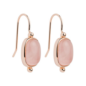 Fleur Rose Quartz Earrings - Rose Gold Plated