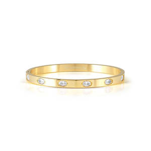Nomination: Pretty Bangles Gold With White CZ - Size Large