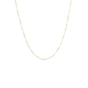Necklaces: Dotty Necklace Crystal Quartz + Gold
