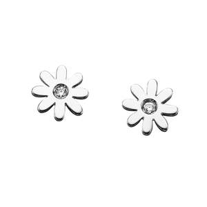 Karen Walker: Sterling Silver Mini Diamond Set Daisy Studs