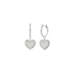 Karen Walker: Sterling Silver Flaming Mother-of-Pearl Hoops Earrings