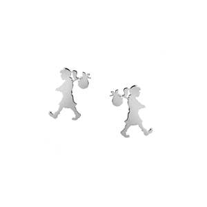 Sterling Silver Runaway Girl Stud Earrings