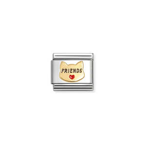 Composable Classic Link 030285/68 Friends Cat In 18K Gold & Enamel
