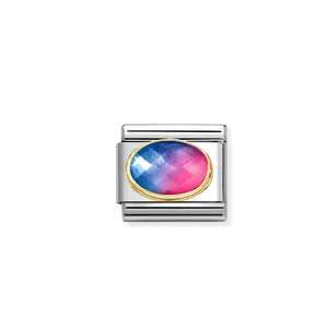 Nomination: Composable Classic Link 030612/036 2-Tone Stone, Blue-Fuchsia