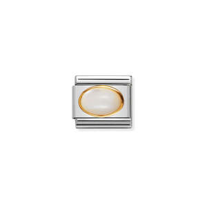 Composable Classic Link 030502/12 White Mother Of Pearl Oval In 18K Gold