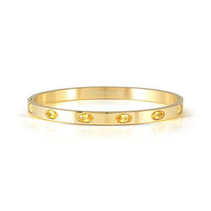 Nomination: Pretty Bangles Gold With Yellow CZ - Size Small