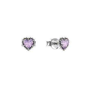 Stolen Girlfriends Club: Dahlia's Heart Studs - Amethyst
