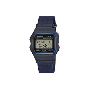 Casio: Casio Blue Digital Watch with Cloth Band - F91WF-2A