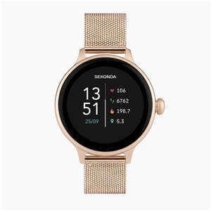 Watches For Her: Sekonda Connect Smart Watch | Rose Gold Alloy Case & Stainless Steel Mesh Bracelet | 40625
