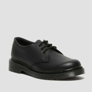 Dr Martens: Dr Martens 1461 Mono Juniors Lace Shoe - Black Softy T