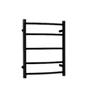 Matte Black Heated Towel Rail 5 Bar
