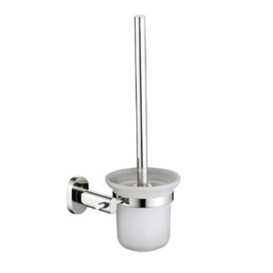 Bathroom: Wall Mounted Toilet Brush Holder Stainless Steel