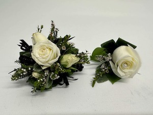 Products: aCorsage Ball Combo Black / White Pick-Up Only - Jan Maree Flowers