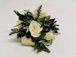 aCorsage White /Black Pick-Up Only - Jan Maree Flowers