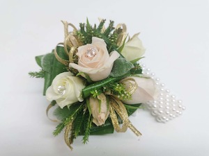 aCorsage White/Cream/Gold Pick-Up Only - Jan Maree Flowers