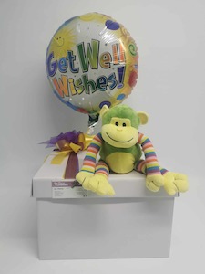 Helium Balloon Box Get Well /Bright Monkey - Jan Maree Flowers