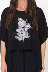 Fallow Top (Black) Bees Print