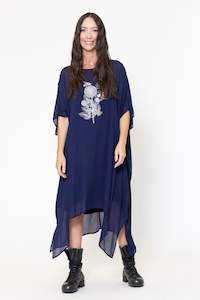 Fallow Dress (Blue) Bees Print