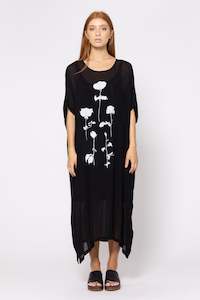 Loyalty Dress (Black) Roses Print