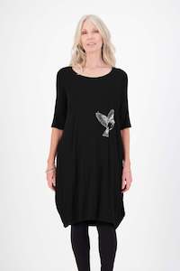 Under 150: Lorde Dress (Black) Sparrow Print