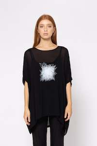 Loyalty Top (Scribble Print) Black